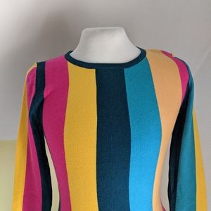 Long sleeved multicolor striped top